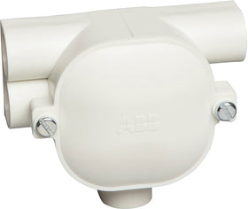 ABB T-doos 5/8 dubbel links met deksel gerecycled kunstof