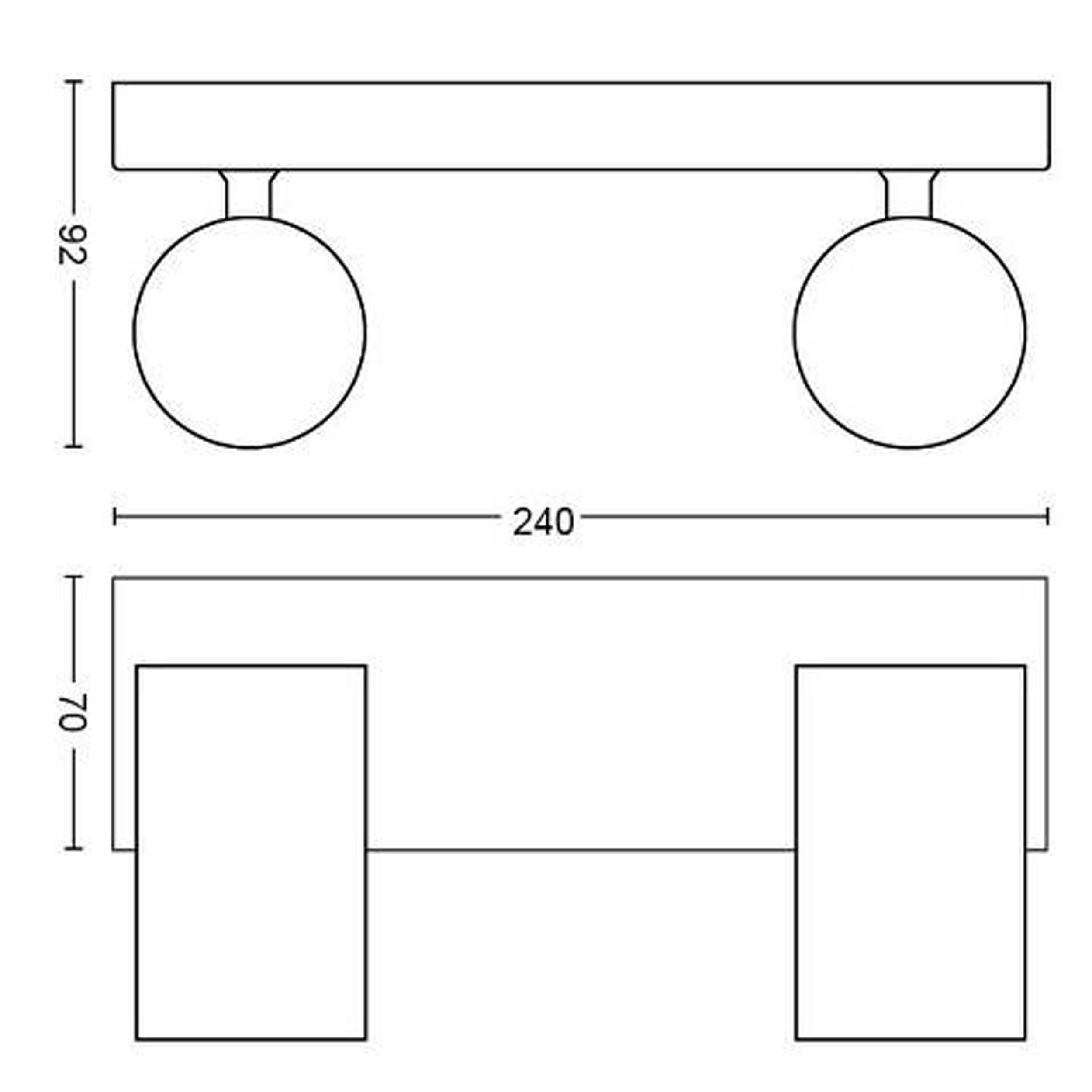 Philips plafondspot Kosipo zwart 2xGU10