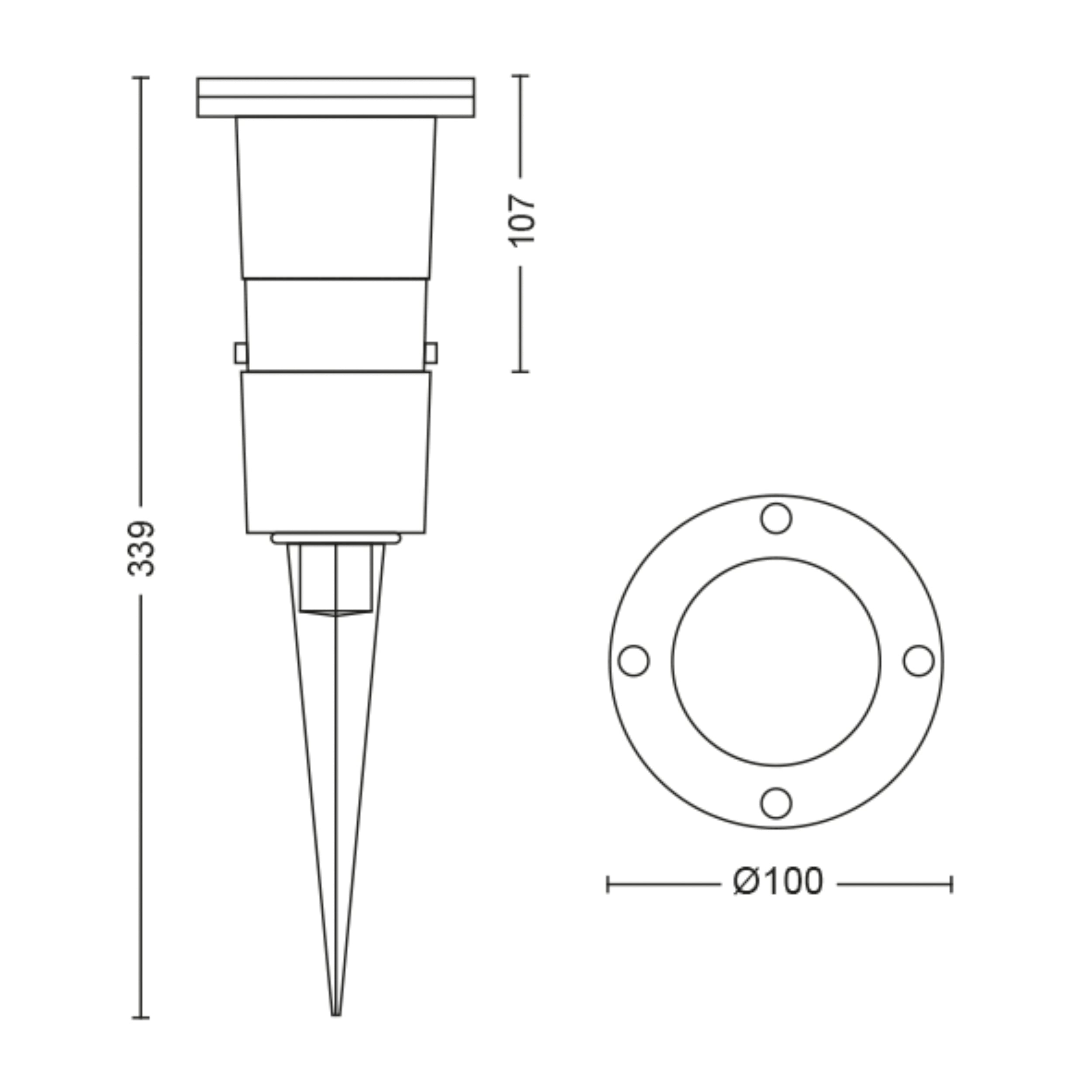 Philips grondspot PuLed zwart GU10 5W