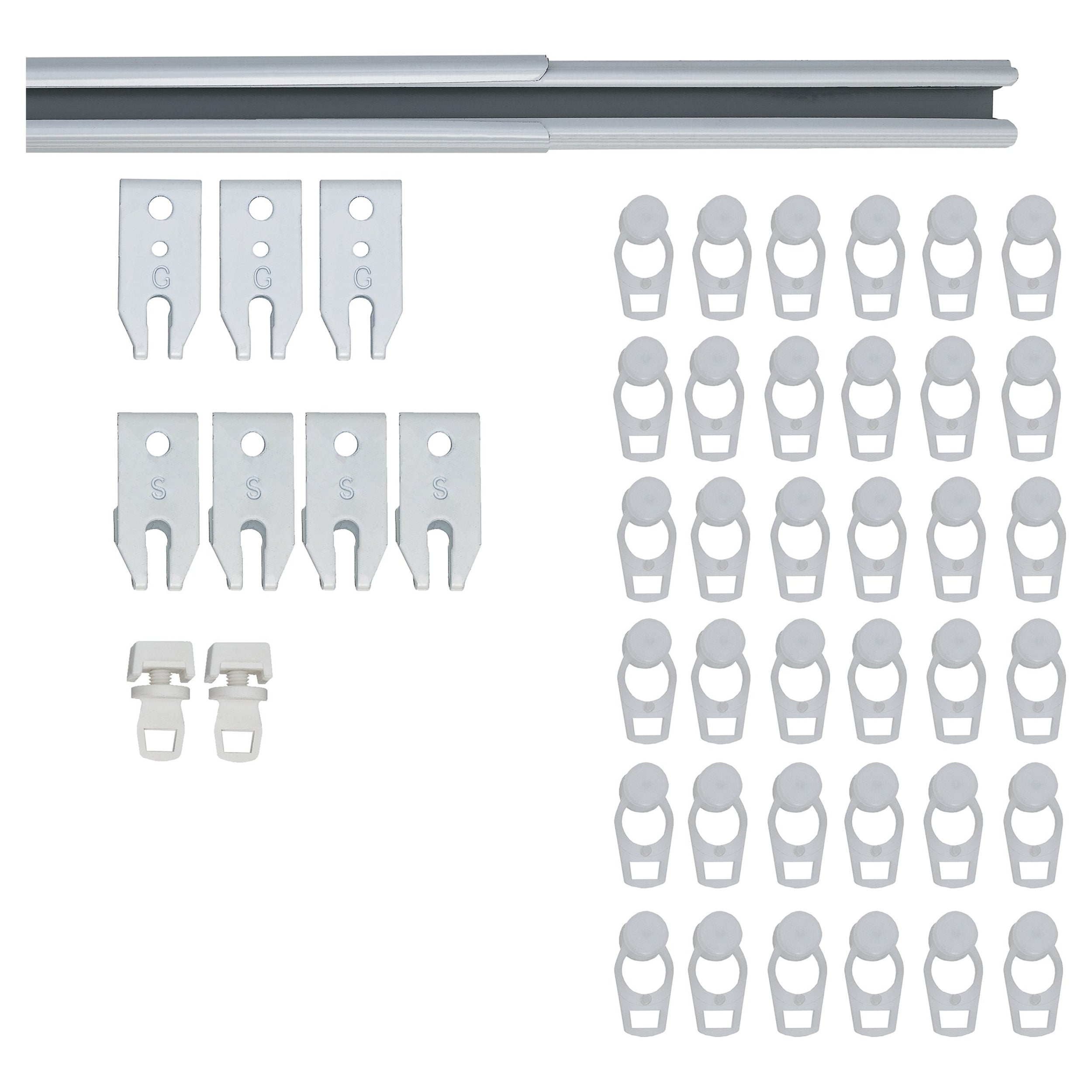 Gordijnrail Plus wit 160-300cm