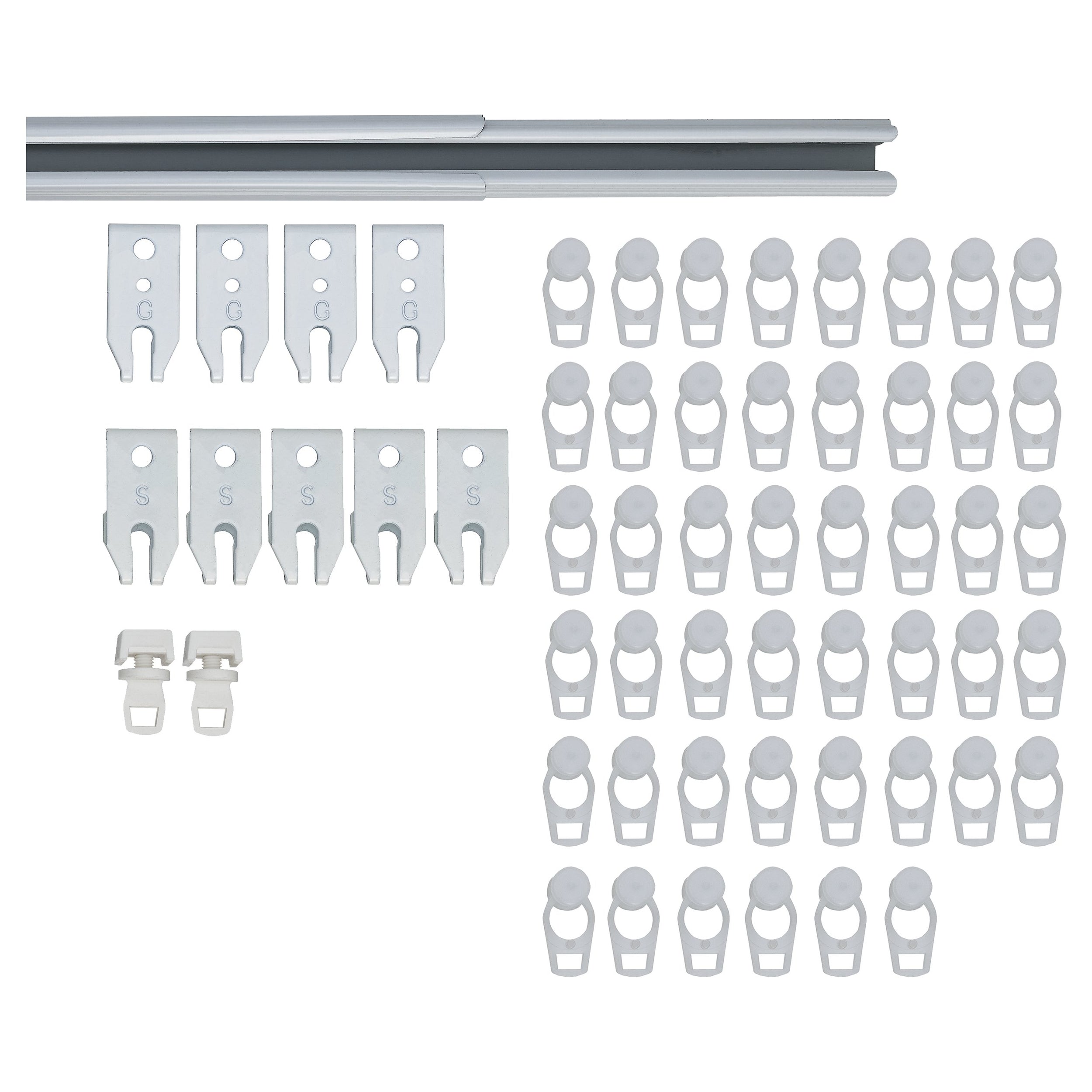 Plus uitschuifbare gordijnrail wit 210-400 cm