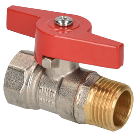 Sanivesk kogelkraan met vlinder greep messing vernikkeld 1/2" buitendraad x 1/2" binnendraad