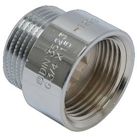 Sanivesk kraanverlengstuk 3/4"Fx3/4"M L15mm chroom