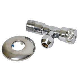 Sanivesk hoekstopkraan met rozet 1/2" buitendraadx10mm chroom