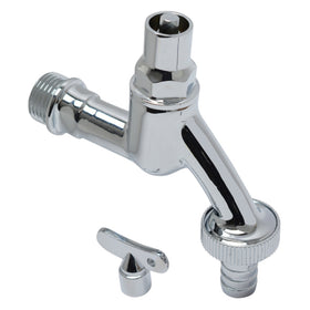 Sanivesk tapkraan met sleutelbediening en 2 sleutels chroom (buitendraad x buitendraad ) 1/2" x 3/4"