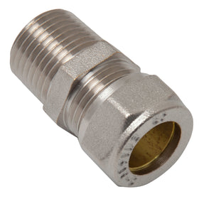 Radiator Koppeling Recht Messing 1/2"Mx15mm Messing