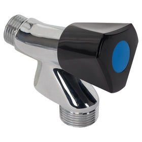 Sanivesk kraan + Keerklep voor wasmachine 1/2"M zwarte knop