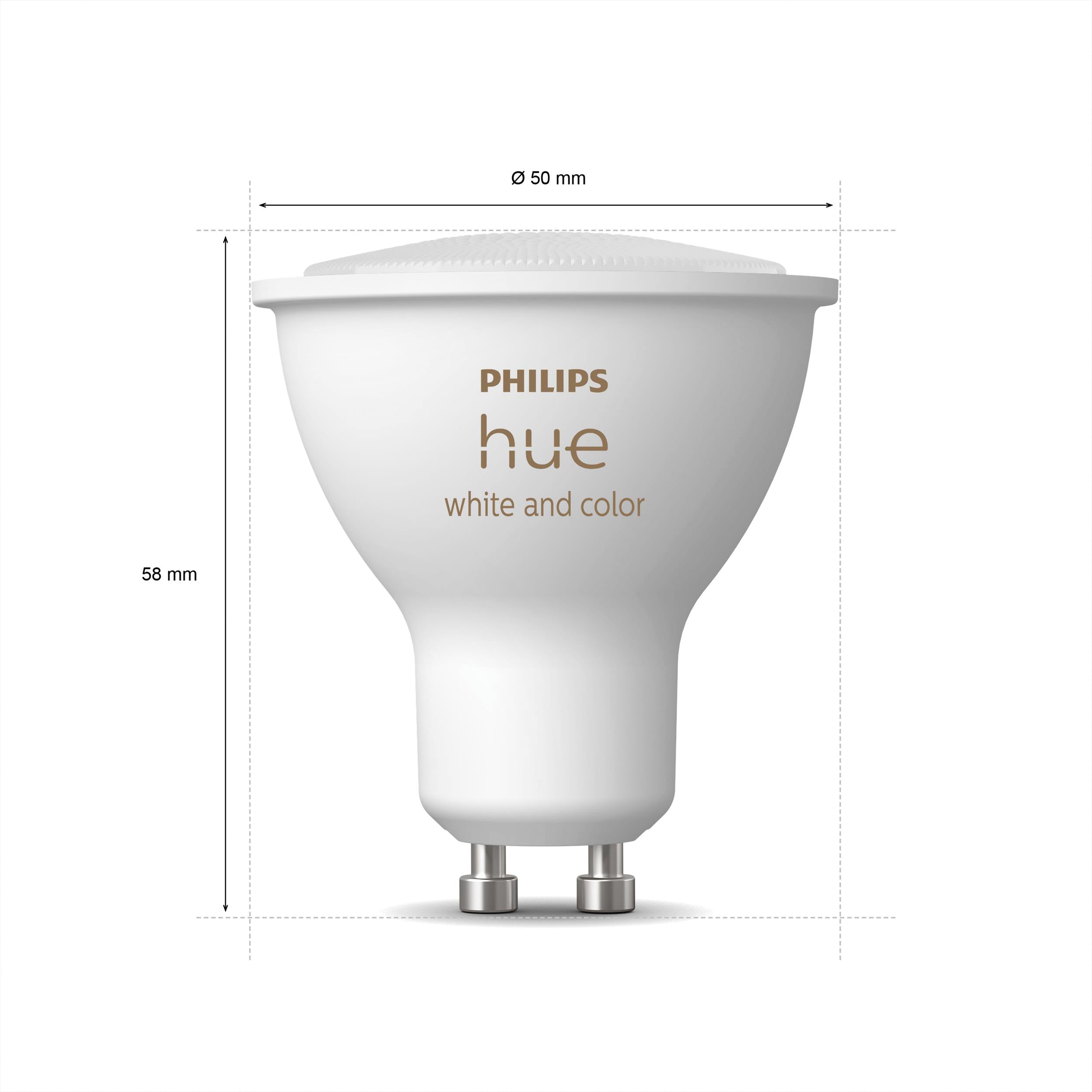 Philips Hue ledspot wit en gekleurd licht GU10 4,3W 2 stuks