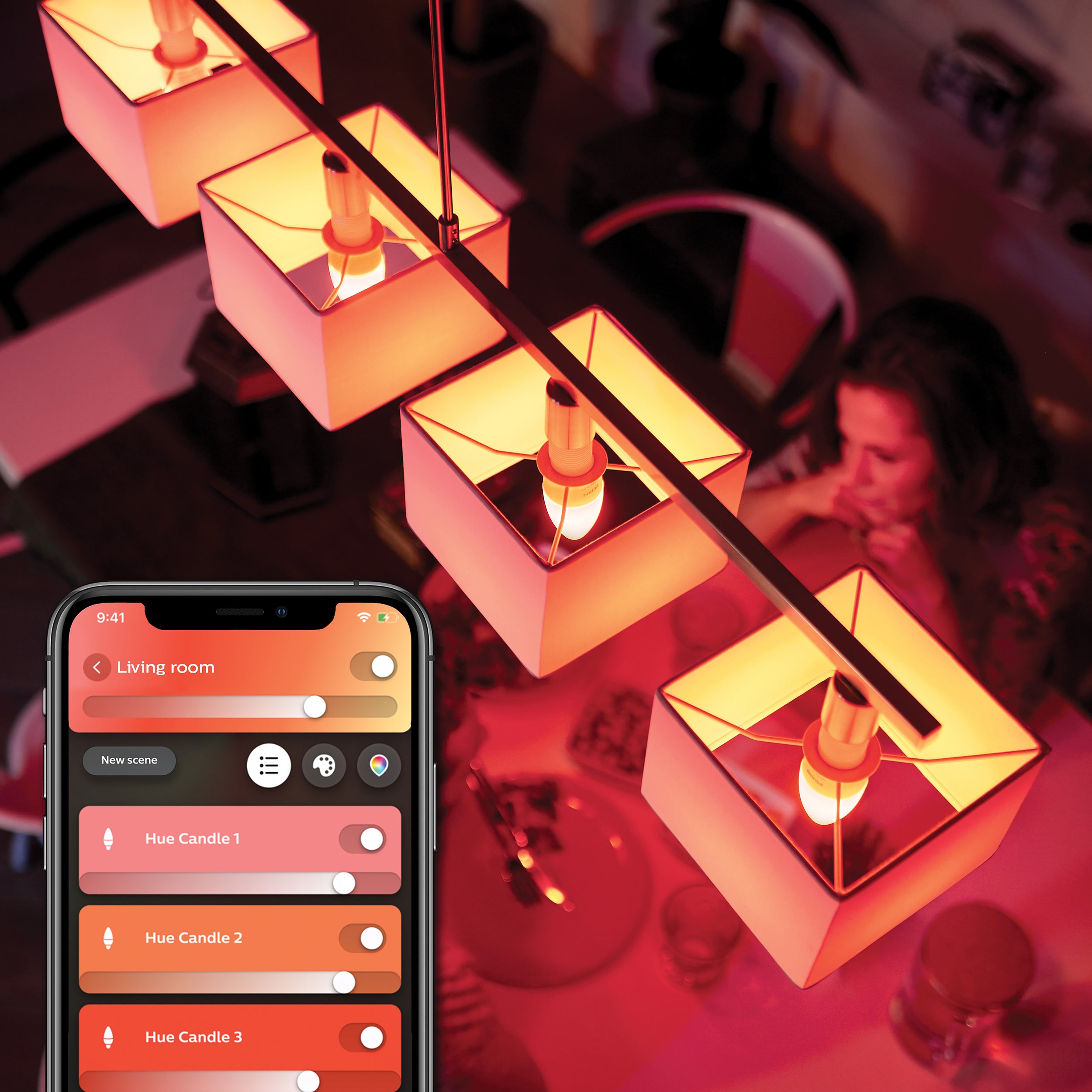 Philips Hue kaarslamp wit en gekleurd licht E14 4W 2 stuks