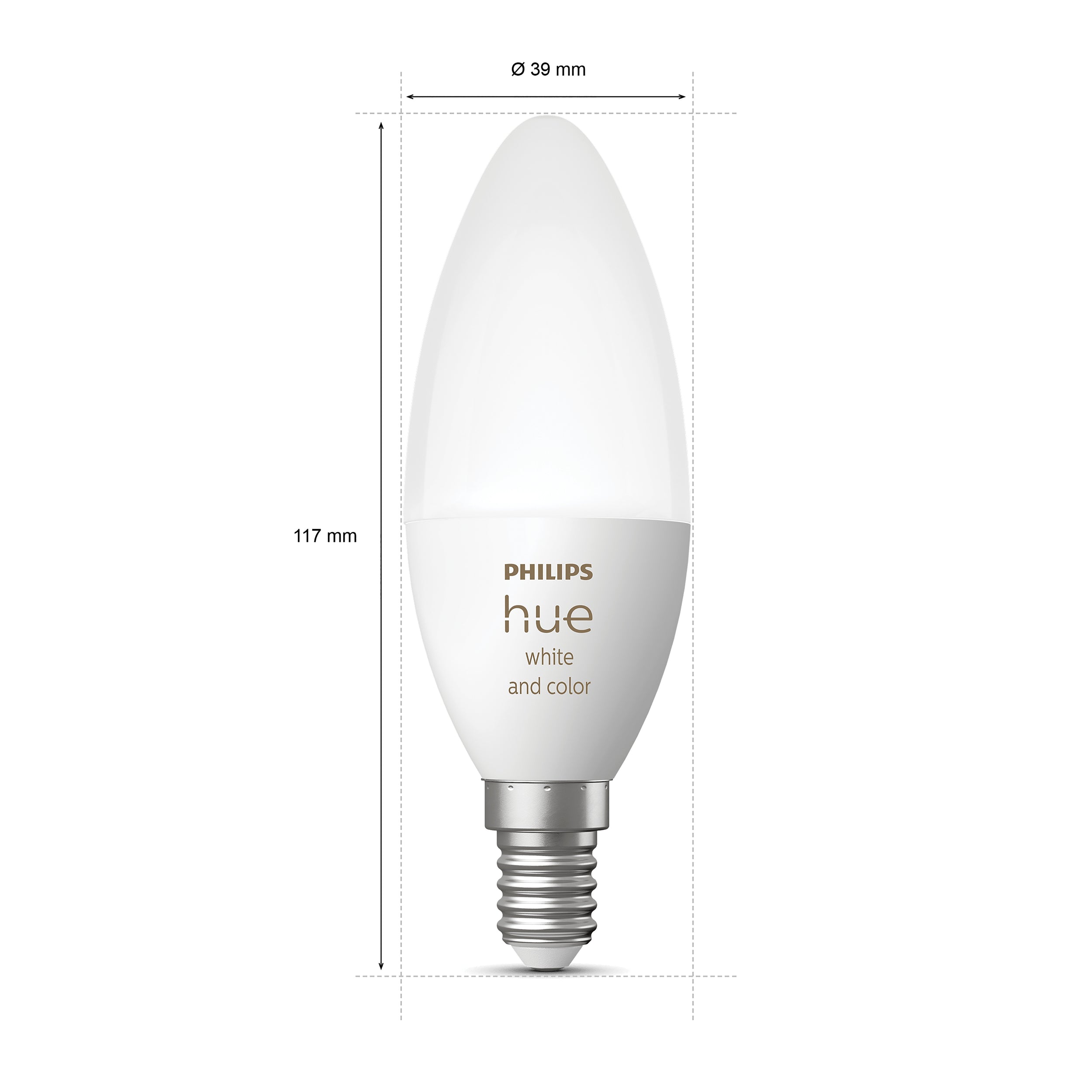 Philips Hue kaarslamp wit en gekleurd licht E14 4W 2 stuks