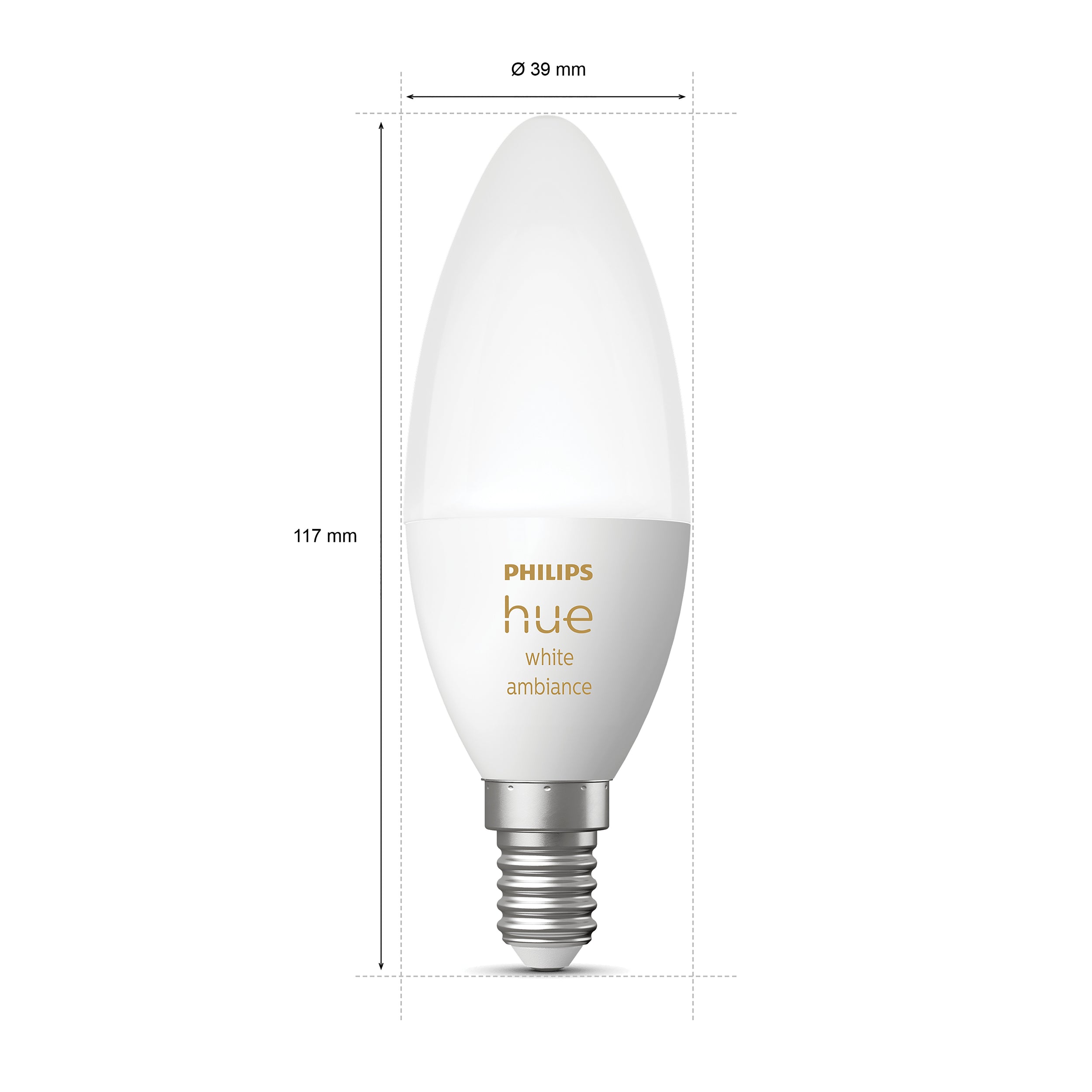 Philips Hue kaarslamp E14 4W 2 stuks