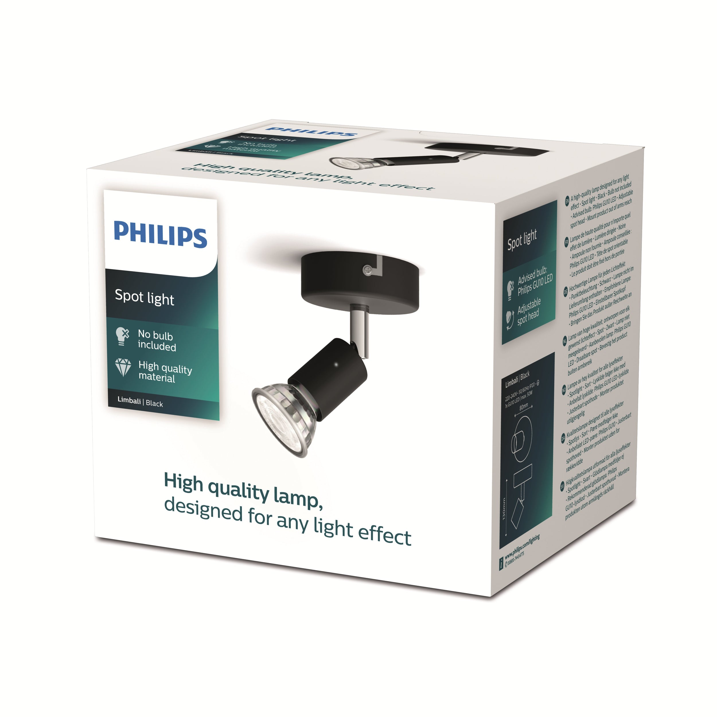 Philips opbouwspot Limbali zwart GU10