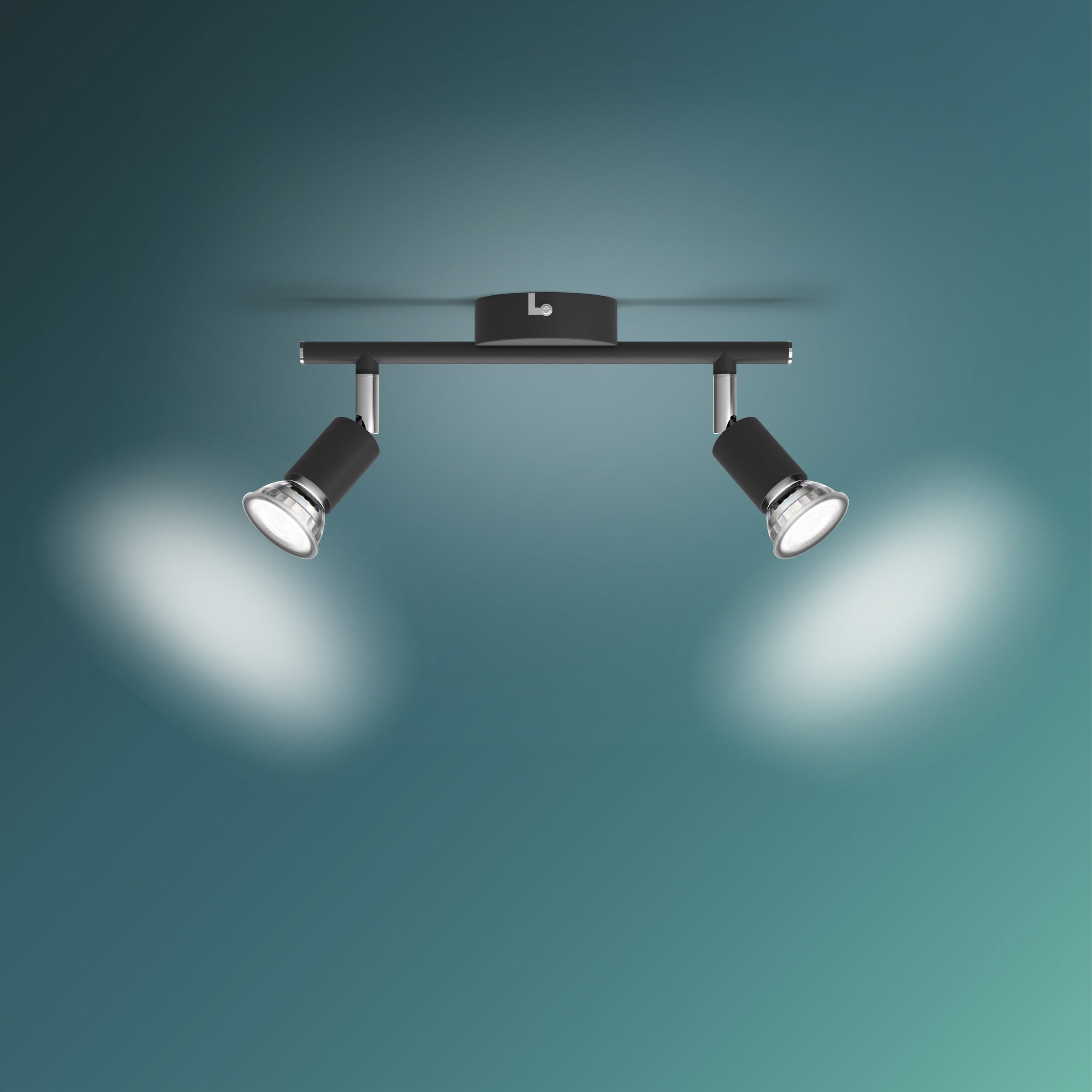 Philips opbouwspot Limbali zwart 2xGU10
