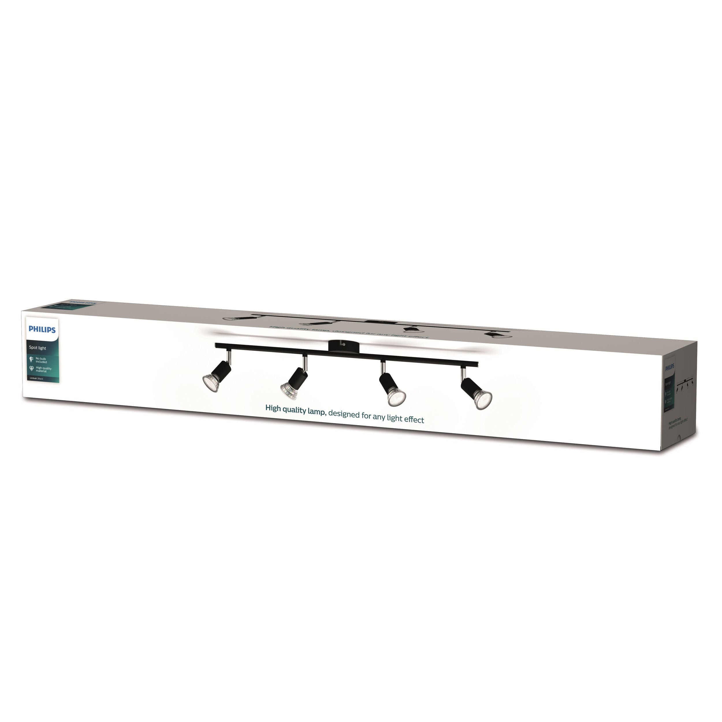 Philips opbouwspot Limbali zwart 4xGU10
