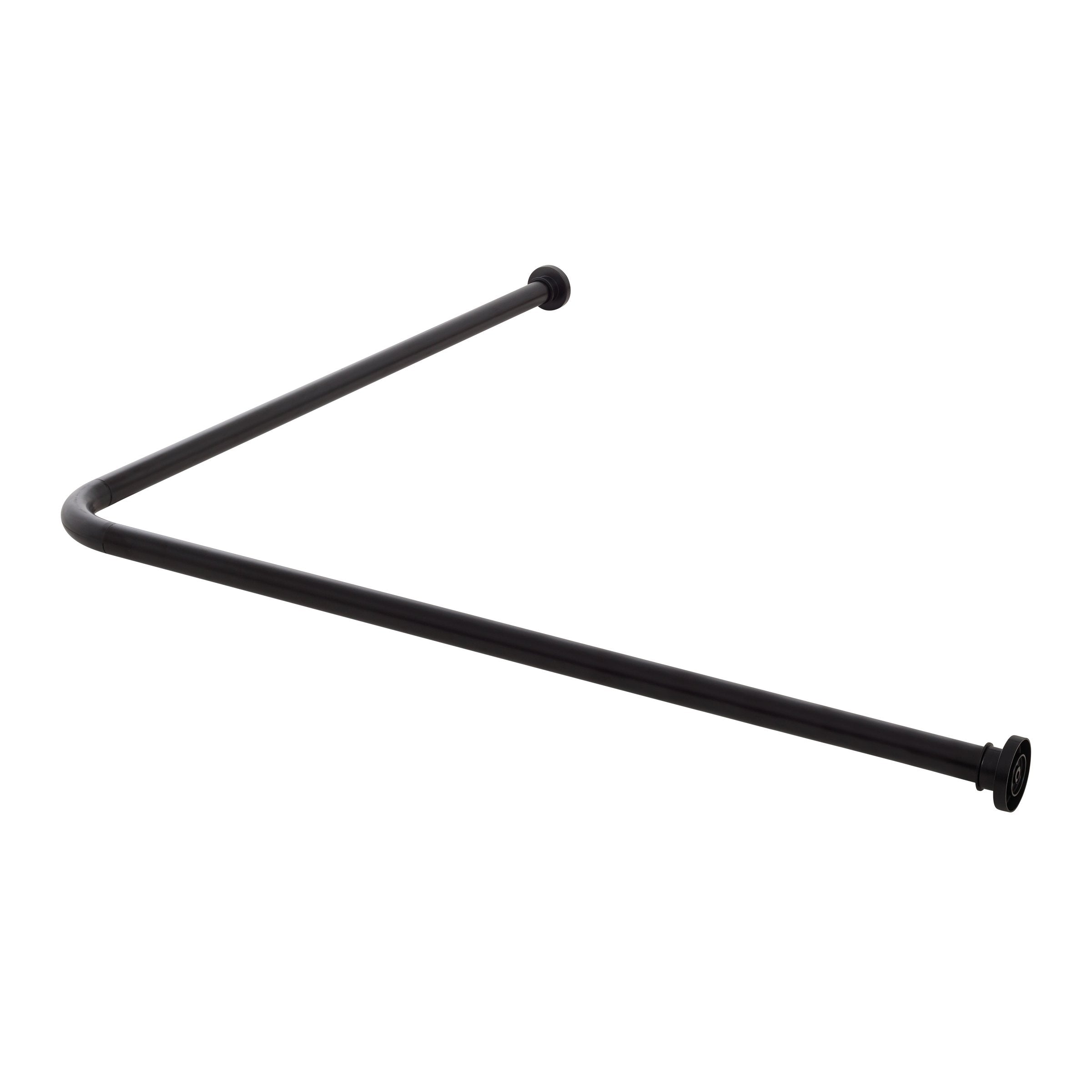 Sealskin Seallux Douchegordijnstangset - hoek - zwart