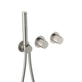 Hotbath Inbouw thermostaat Ace - Afbouwdeel Met Handdouche/ Doucheslang - Geborsteld Nikkel