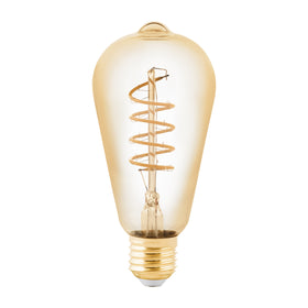 EGLO ledfilamentlamp amber ST64 spiraal dimbaar E27 4W