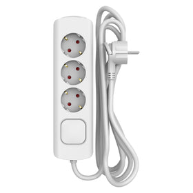Sencys Stekkerdoos 3-voudig wit 3 meter