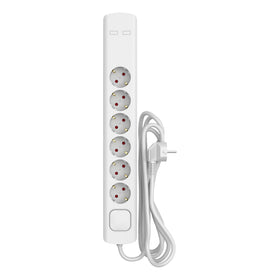 Sencys Stekkerdoos 6-voudig wit 3 meter