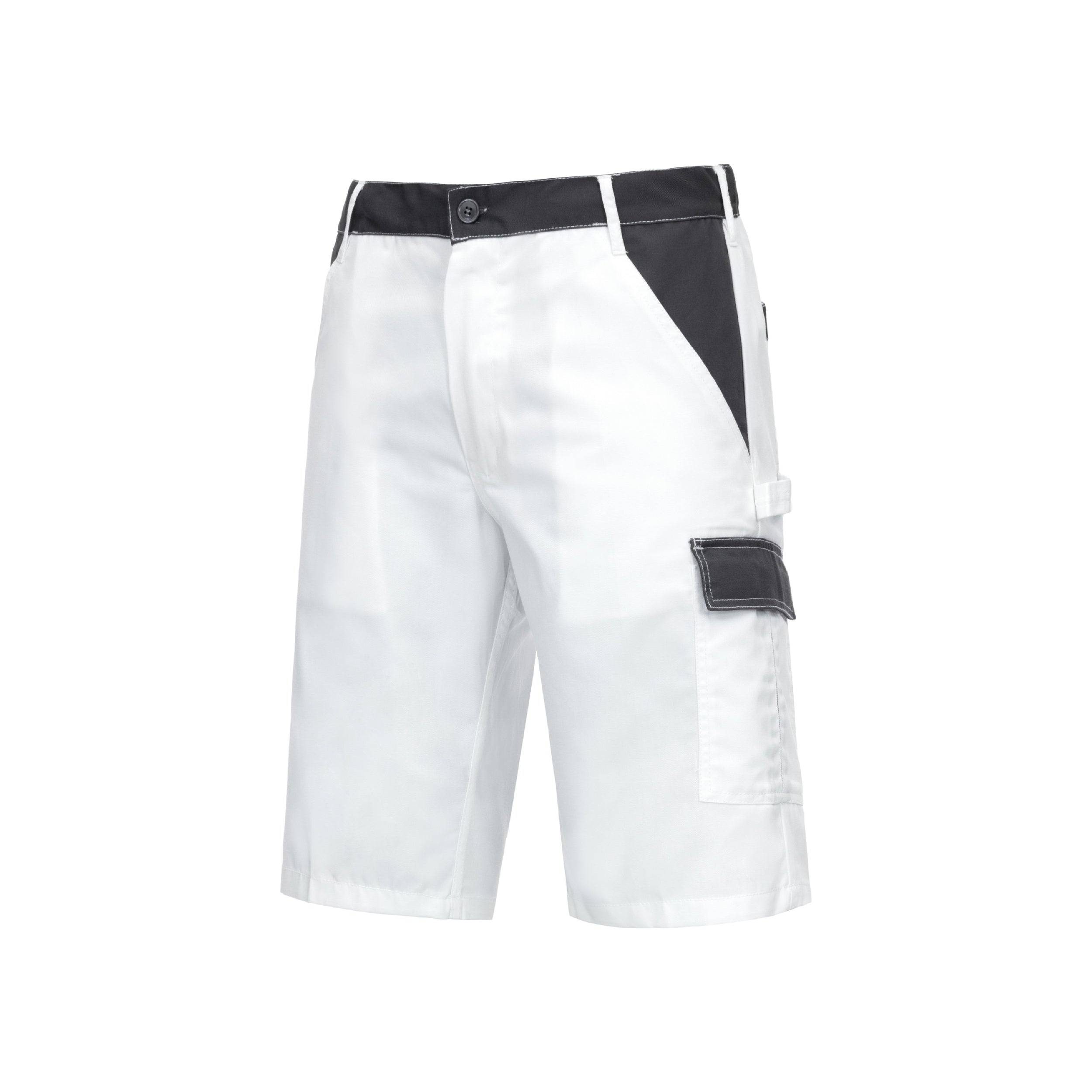 Nitras Werkbroek Motion Tex Light Bermuda, Maat 56 Wit/Grijs