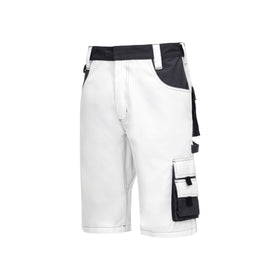 Nitras Werkbroek Motion Tex Plus Bermuda, Maat 54 Wit/Grijs
