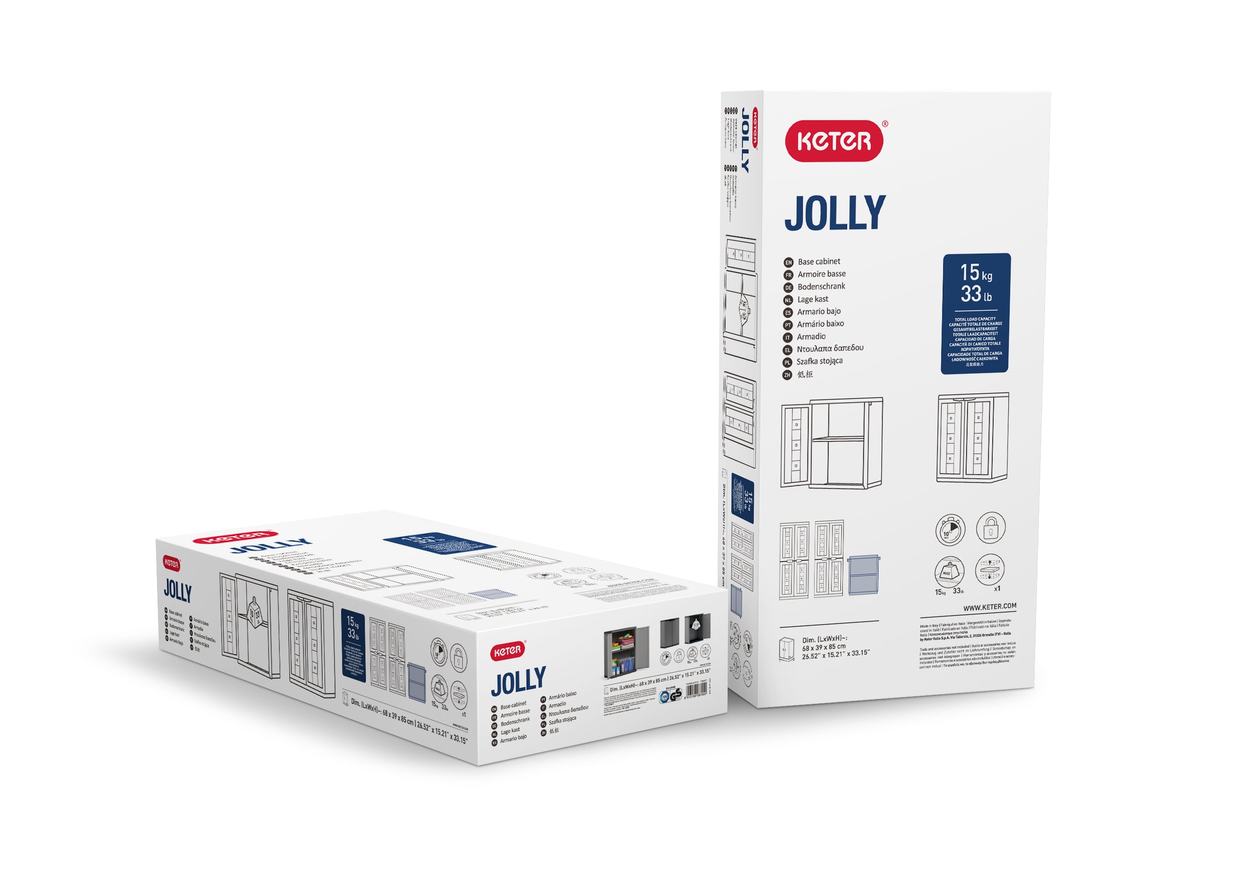 Keter hoge kast Jolly 68x39x166 cm grijs