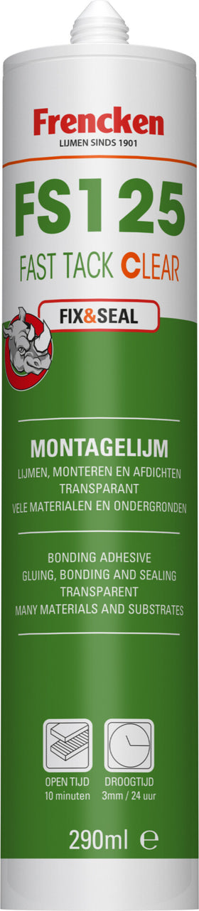 Frencken Montagelijm FS125 Fast Tack transparant 290ml