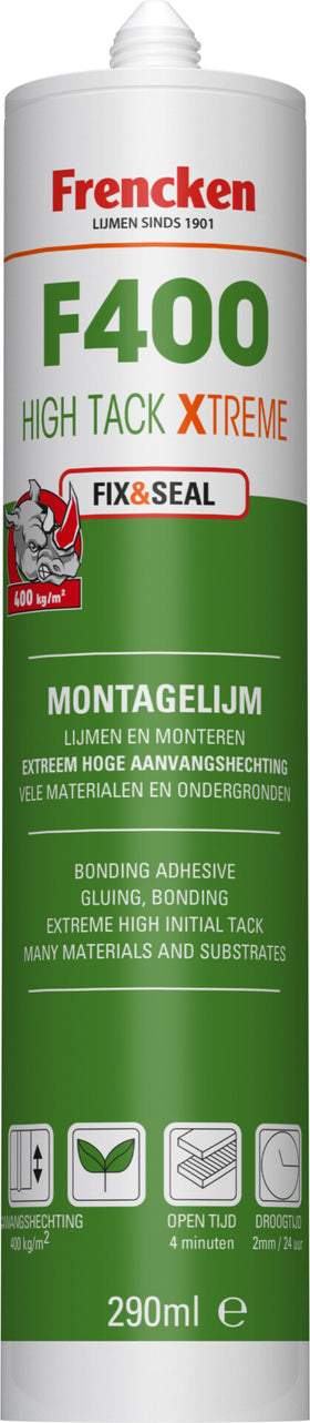 Frencken Montagelijm F400 High Tack Xtreme wit 290ml