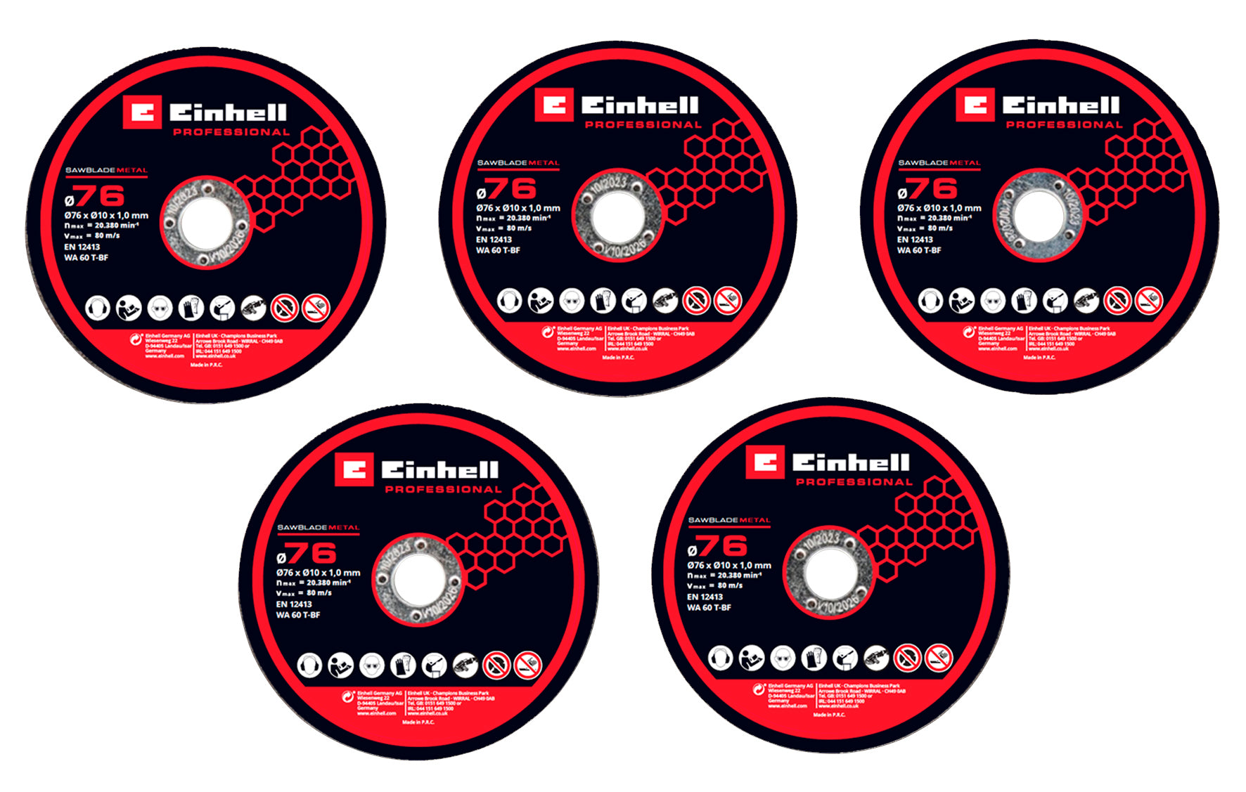 Einhell Slijpschijvenset - 5-delig - Ø76 x 10 x 1,0 mm
