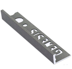 Genesis – tegelprofiel - aluminium strip – rechte hoek – donker graniet look - 10mm