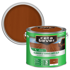 CetaBever vlonder-terrasbeits antislip teak 2,5L