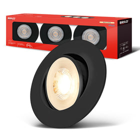 Briloner LED inbouwspot set 90mm zwart