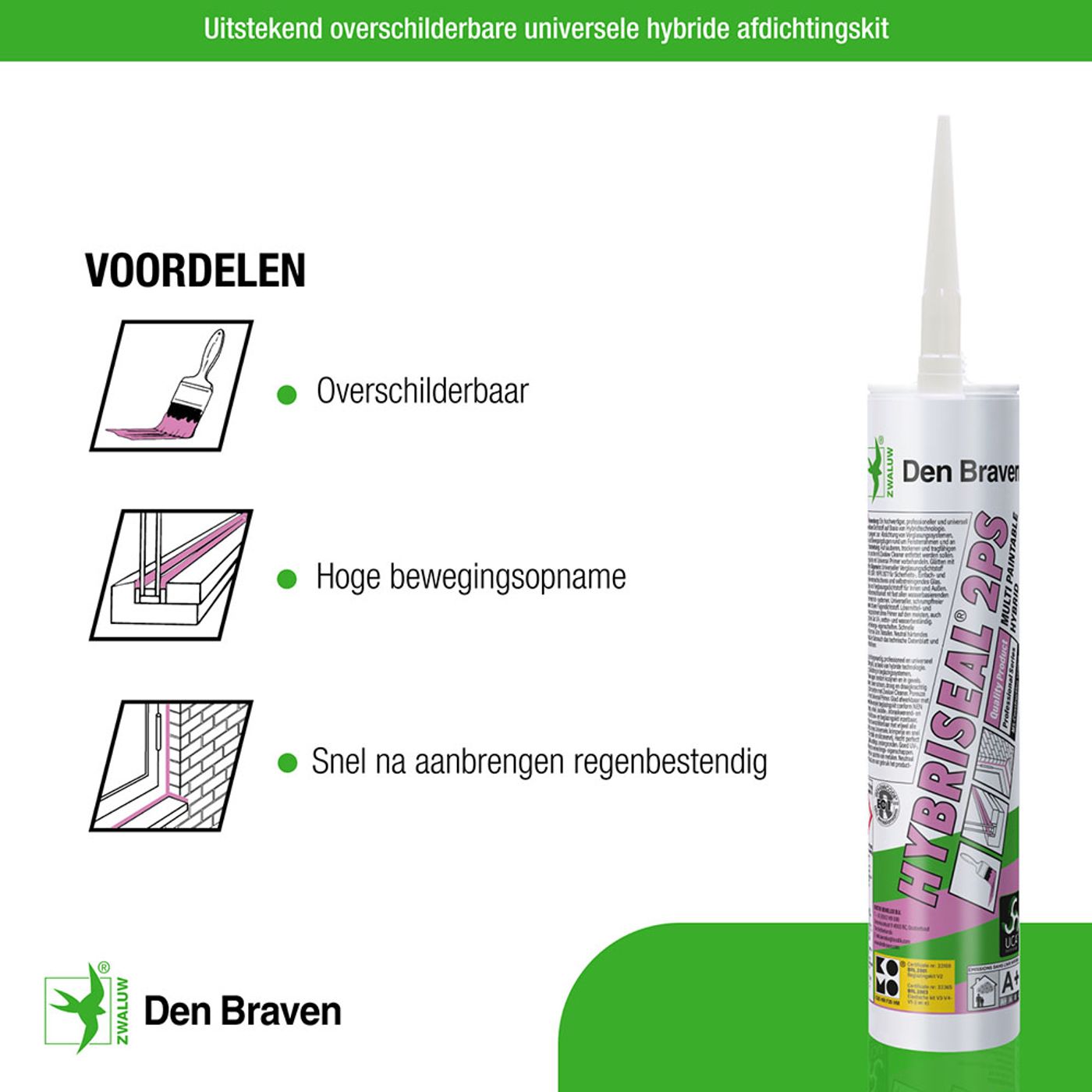 Zwaluw Hybriseal 2PS Wit 12stuks