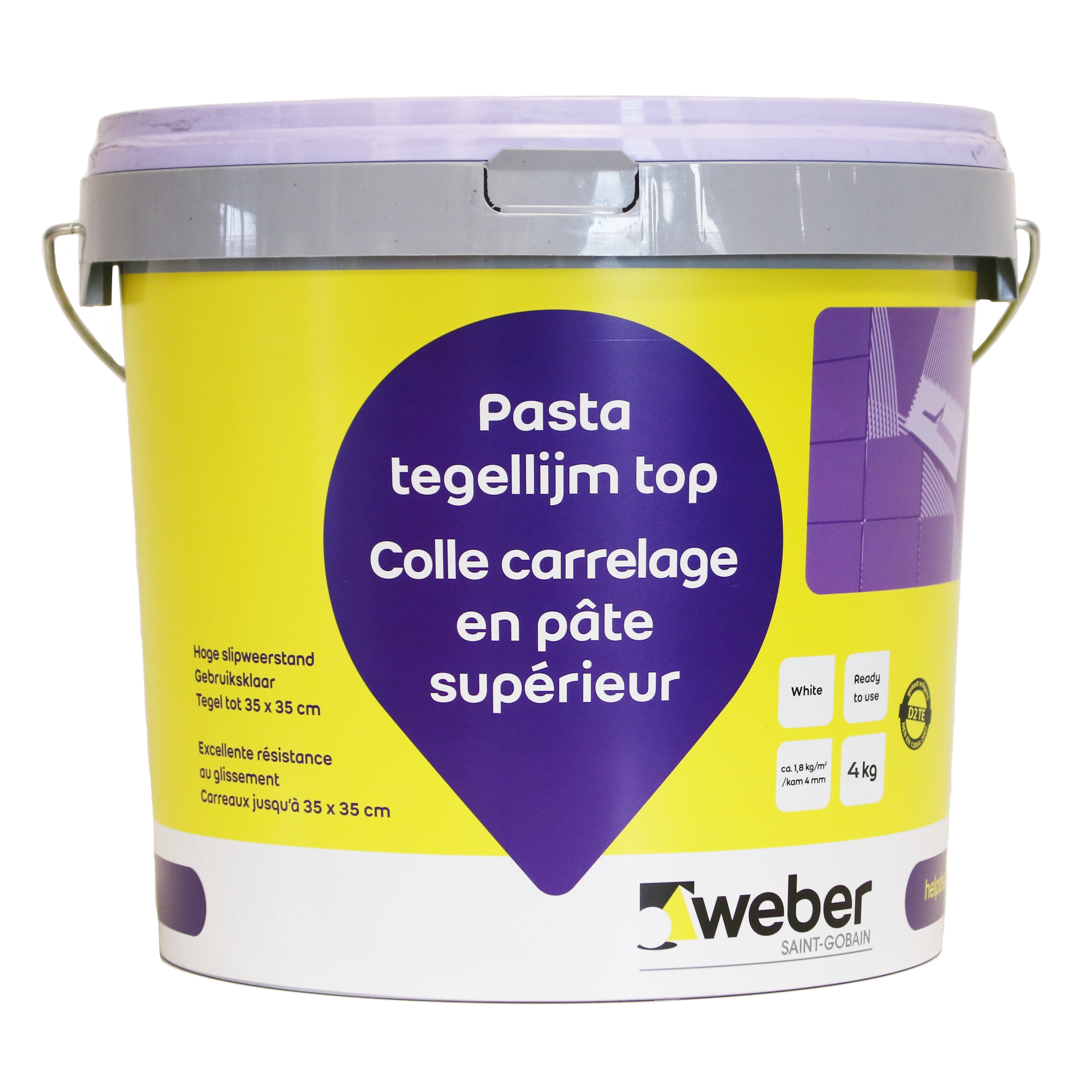 Weber pasta tegellijm - wandtegels - Top (D2TE) - 4kg