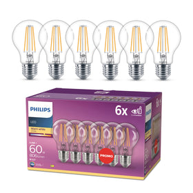 Philips LED Stand E27 2700K 60W Helder 6p