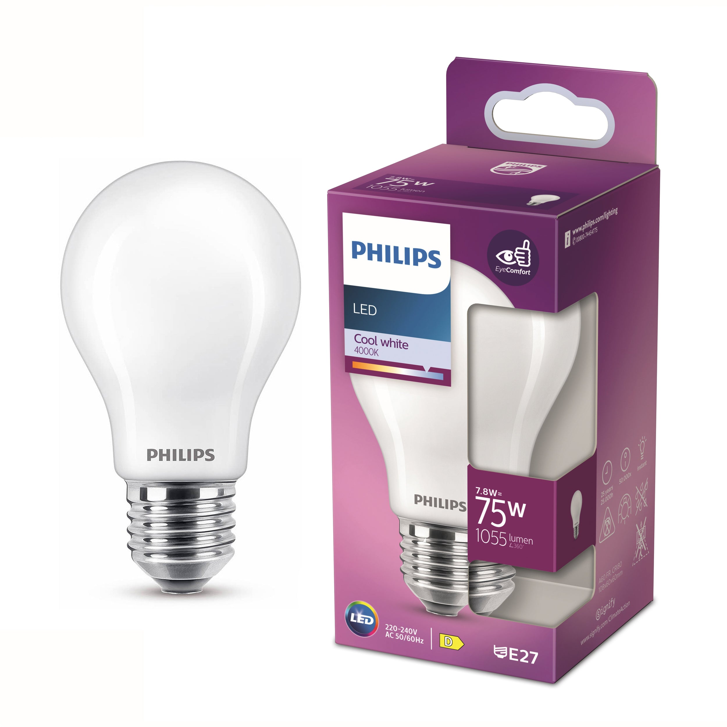 Philips LED Stand E27 4000K 75W Mat