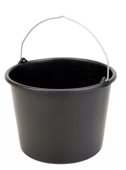 Bouwemmer 12 liter zwart