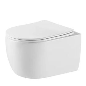 Aquavive Hangtoilet Aveto Randloos - Keramiek - Ovaal - Wit - Verkort 49cm