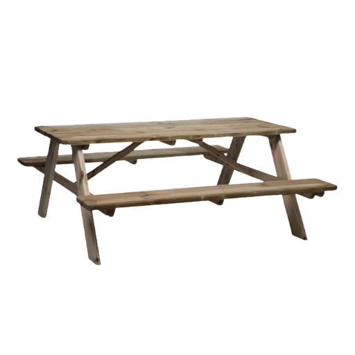 Picknicktafel + banken 4 personen hout 150x150cm