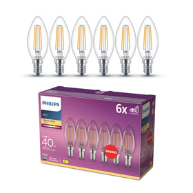 Philips LED Kaars E14 2700K 40W Helder 6p