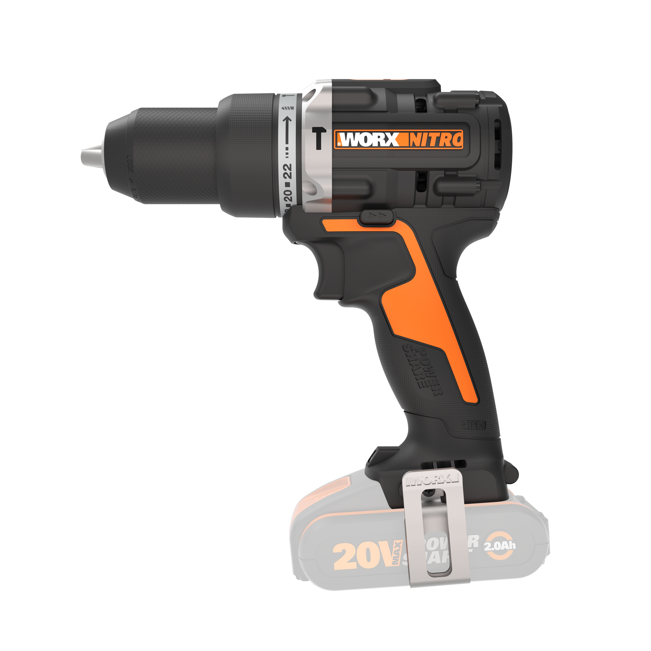 Worx accuboormachine met klopfunctie WX352.9 20V (zonder accu)