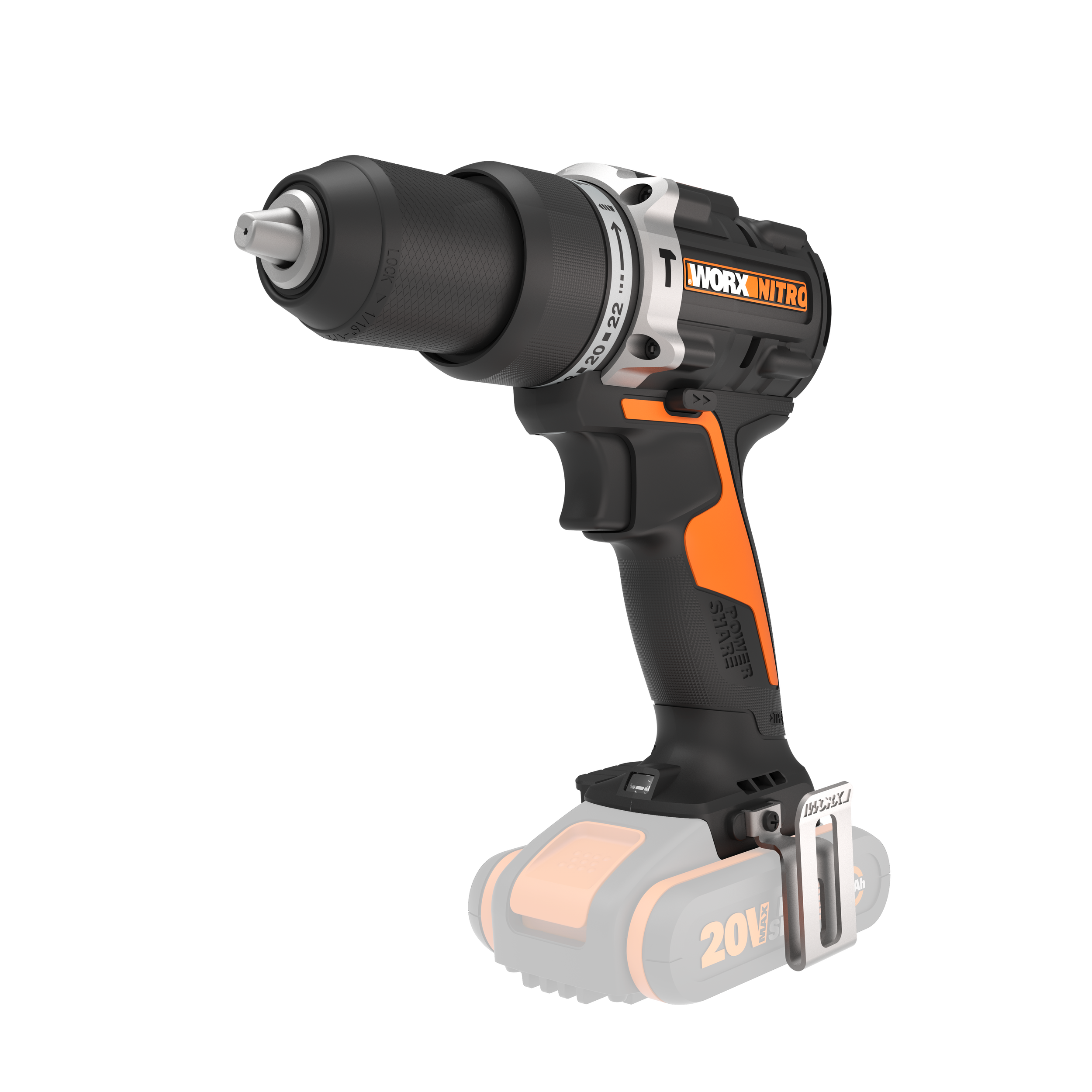 Worx accuboormachine met klopfunctie WX352.9 20V (zonder accu)