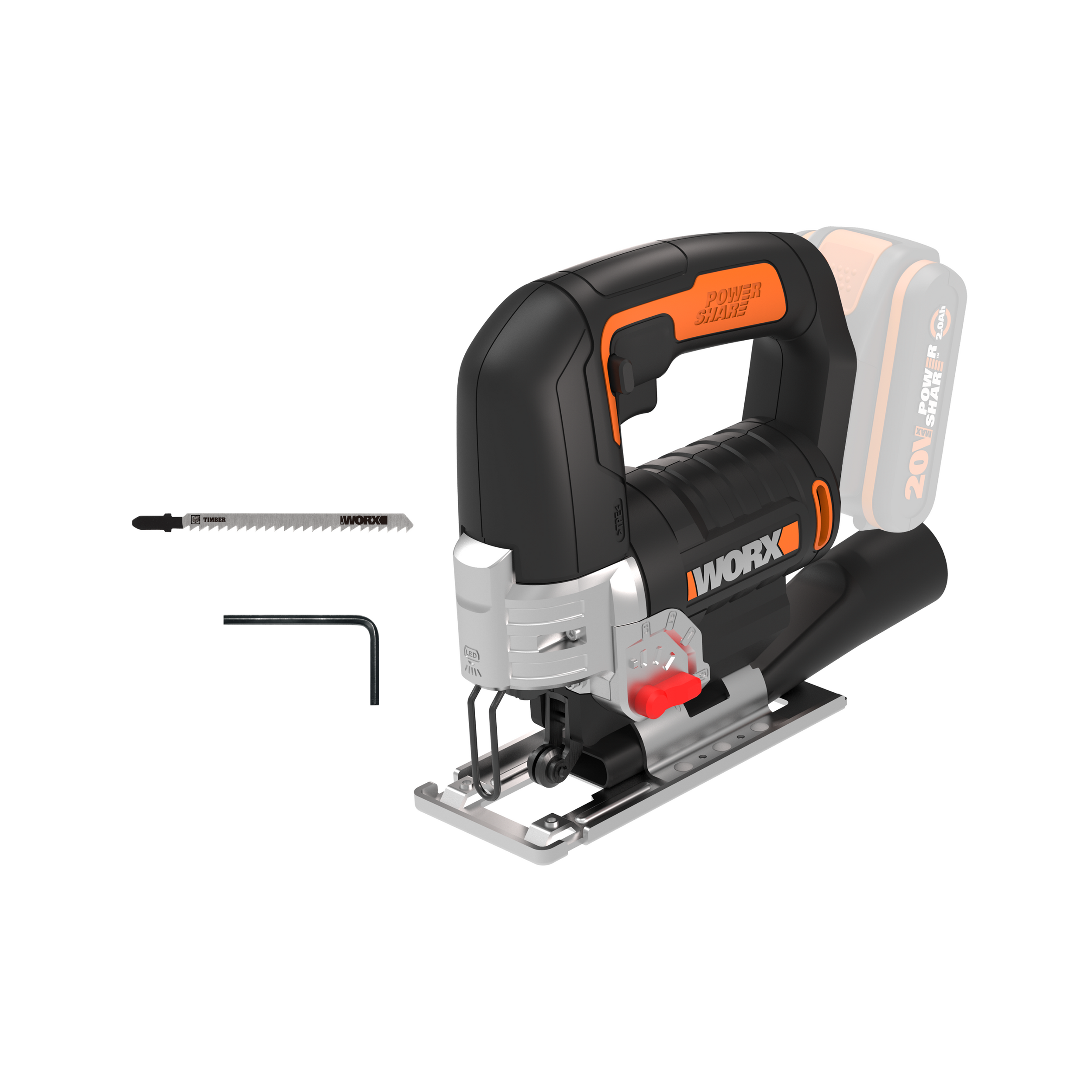 Worx decoupeerzaag WX543.9 20V (zonder accu)