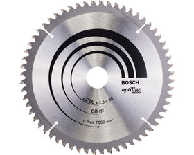Bosch cirkelzaagblad Optiline wood Ø216mm x 30mm x 2,0 60T