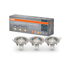 Osram LED inbouwspot set 80mm Geborsteld Nikkel