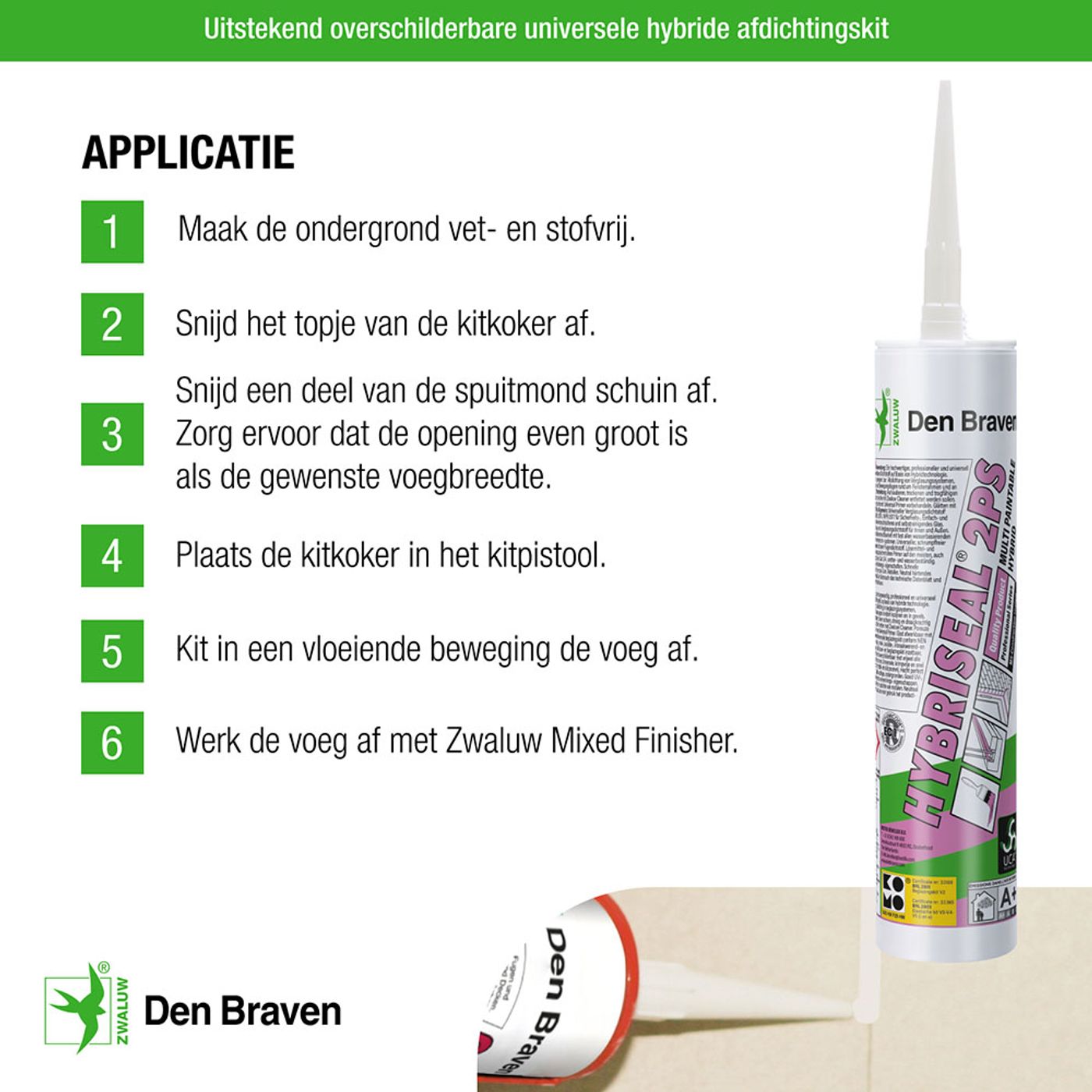 Zwaluw Hybriseal 2PS Wit 12stuks