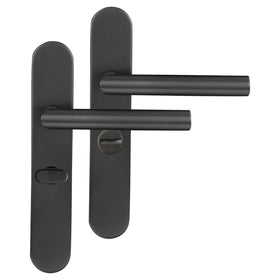 Differnz Signature Serie Amsterdam Deurklink ovaal langschild WC gun metal Roestvrij staal
