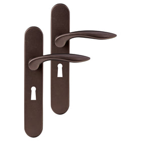 Differnz Signature Serie Groningen Deurklink ovaal Langschild Buntbart donker brons Roestvrij staal