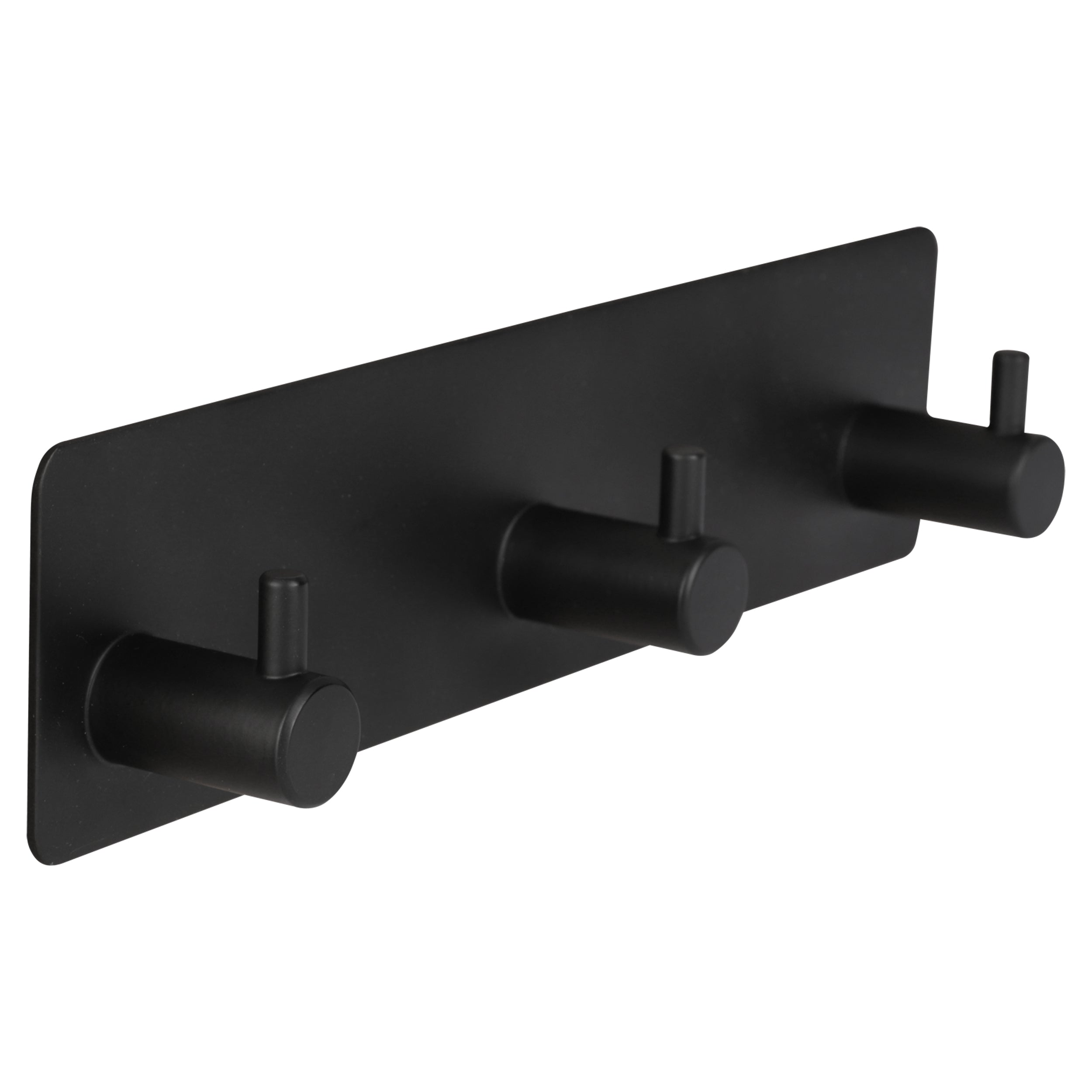 Differnz Kapstok 3 haken zelfklevend Roestvrij staal mat zwart LxBXH 180 28 45 mm