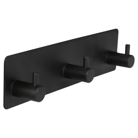 Differnz Kapstok 3 haken zelfklevend Roestvrij staal mat zwart LxBXH 180 28 45 mm
